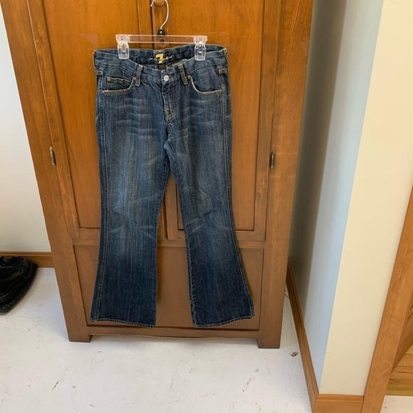 7 for all mankind bootcut wide leg flare denim jeans size 28midrise 30-31inseam - Picture 1 of 4